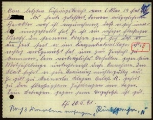 Positiver Führungsbericht über den Vorbeugungshäftling Heinrich R. vom 20. Mai 1941