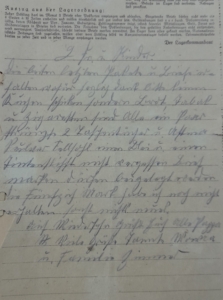 Die Landesentschädigungsakte von Peter F. enthält seinen letzten Brief aus dem Konzentrationslager Sachsenhausen.
