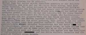 Auszug aus der Landesentschädigungsakte von Peter F.