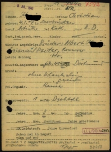 Christian K. wurde wegen einer kleinen Haftstrafe und einem fehlenden Urlaubsschein in das Konzentrationslager Natzweiler eingewiesen.